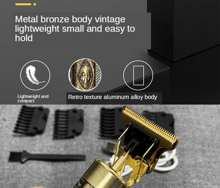 MAQUINA DE CORTAR CABELO, REPARAR BARBA, APARADOR DE PELOS VINTAGE - COM 4 PENTES DE ALTURA DE CORTE