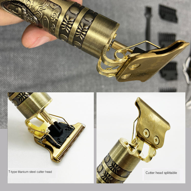 MAQUINA DE CORTAR CABELO, REPARAR BARBA, APARADOR DE PELOS VINTAGE - COM 4 PENTES DE ALTURA DE CORTE